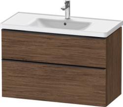 Duravit D-Neo Asma dolap ünitesi Koyu Ceviz Dekor Ceviz ağacı koyu Mat Dekor, Kulp Elmas siyah DE43560BD210000