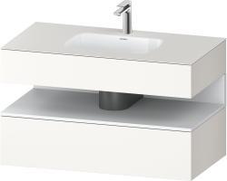 Duravit Studio F. A. Porsche Collection Ankastre lavabo tezgahlı dolap ünitesi ile birlikte 1000 mm Beyaz Süper Mat QA4786018840010