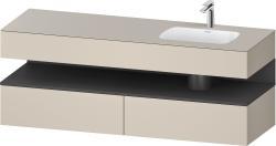 Duravit Studio F. A. Porsche Collection Ankastre lavabo tezgahlı dolap ünitesi ile birlikte 1600 mm Taupe Süper Mat QA4796049830000