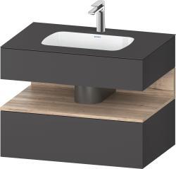 Duravit Studio F. A. Porsche Collection Ankastre lavabo tezgahlı dolap ünitesi ile birlikte 800 mm Grafit Mat QA4785055490010
