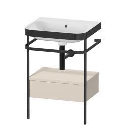 Duravit Happy D.2 metal konsollu ve çekmeceli c-bonded set 575 mm Taupe Süper Mat HP4740N8383