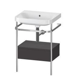 Duravit Happy D.2 metal konsollu ve çekmeceli c-shaped Set 575 mm Grafit Süper Mat HP4840N8080