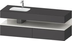 Duravit Studio F. A. Porsche Collection Ankastre lavabo tezgahlı dolap ünitesi ile birlikte 1600 mm Grafit Mat QA4795022490010
