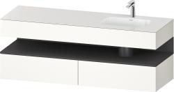 Duravit Studio F. A. Porsche Collection Ankastre lavabo tezgahlı dolap ünitesi ile birlikte 1600 mm Beyaz (parlak) QA4796049220000