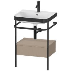 Duravit Happy D.2 metal konsollu ve çekmeceli c-bonded set 575 mm Keten Dekor HP4740O7575