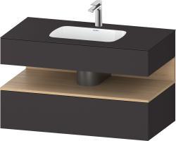 Duravit Studio F. A. Porsche Collection Ankastre lavabo tezgahlı dolap ünitesi ile birlikte 1000 mm Grafit Süper Mat QA4786030800000