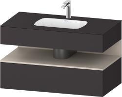 Duravit Studio F. A. Porsche Collection Ankastre lavabo tezgahlı dolap ünitesi ile birlikte 1000 mm Grafit Süper Mat QA4786091800010