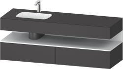 Duravit Studio F. A. Porsche Collection Ankastre lavabo tezgahlı dolap ünitesi ile birlikte 1600 mm Grafit Mat QA4795018490010