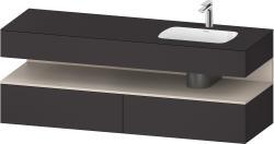 Duravit Studio F. A. Porsche Collection Ankastre lavabo tezgahlı dolap ünitesi ile birlikte 1600 mm Grafit Süper Mat QA4796091800000
