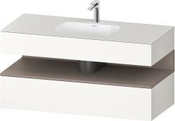 Duravit Studio F. A. Porsche Collection Ankastre lavabo tezgahlı dolap ünitesi ile birlikte 1200 mm Beyaz Süper Mat QA4787043840000