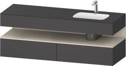 Duravit Studio F. A. Porsche Collection Ankastre lavabo tezgahlı dolap ünitesi ile birlikte 1600 mm Grafit Mat QA4796083490010