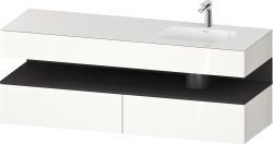 Duravit Studio F. A. Porsche Collection Ankastre lavabo tezgahlı dolap ünitesi ile birlikte 1600 mm Beyaz (parlak) QA4796080220000