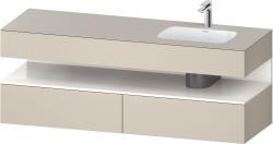 Duravit Studio F. A. Porsche Collection Ankastre lavabo tezgahlı dolap ünitesi ile birlikte 1600 mm Taupe Süper Mat QA4796022830000