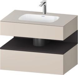 Duravit Studio F. A. Porsche Collection Ankastre lavabo tezgahlı dolap ünitesi ile birlikte 800 mm Taupe Dekoru QA4785080910010