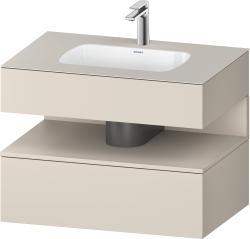 Duravit Studio F. A. Porsche Collection Ankastre lavabo tezgahlı dolap ünitesi ile birlikte 800 mm Taupe Süper Mat QA4785091830010