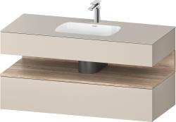 Duravit Studio F. A. Porsche Collection Ankastre lavabo tezgahlı dolap ünitesi ile birlikte 1200 mm Taupe Süper Mat QA4787055830010