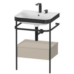 Duravit Happy D.2 metal konsollu ve çekmeceli c-bonded set 575 mm Taupe Saten Mat Lake HP4740E6060