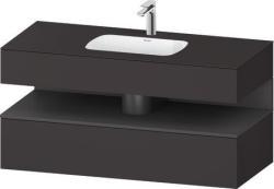 Duravit Studio F. A. Porsche Collection Ankastre lavabo tezgahlı dolap ünitesi ile birlikte 1200 mm Grafit Süper Mat QA4787049800010