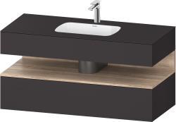 Duravit Studio F. A. Porsche Collection Ankastre lavabo tezgahlı dolap ünitesi ile birlikte 1200 mm Grafit Süper Mat QA4787055800010