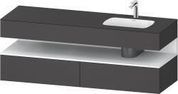 Duravit Studio F. A. Porsche Collection Ankastre lavabo tezgahlı dolap ünitesi ile birlikte 1600 mm Grafit Mat QA4796018490000