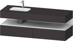 Duravit Studio F. A. Porsche Collection Ankastre lavabo tezgahlı dolap ünitesi ile birlikte 1600 mm Grafit Süper Mat QA4795018800000