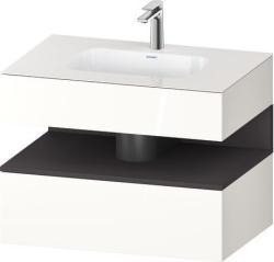 Duravit Studio F. A. Porsche Collection Ankastre lavabo tezgahlı dolap ünitesi ile birlikte Beyaz (parlak) Ön yüzey: Grafit Süper mat, Dekor, Gövde: Beyaz Parlak, Dekor, Tezg QA4785080220010