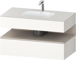 Duravit Studio F. A. Porsche Collection Ankastre lavabo tezgahlı dolap ünitesi ile birlikte 1000 mm Beyaz Süper Mat QA4786091840000
