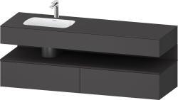 Duravit Studio F. A. Porsche Collection Ankastre lavabo tezgahlı dolap ünitesi ile birlikte 1600 mm Grafit Mat QA4795080490010