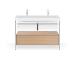 Duravit Happy D.2 metal konsollu ve çekmeceli c-shaped Set 1175 mm Akdeniz Meşesi Gerçek ahşap kaplama HP4854O71710000