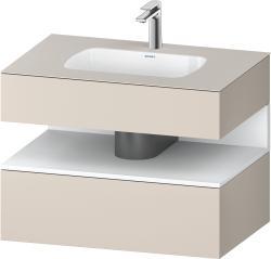 Duravit Studio F. A. Porsche Collection Ankastre lavabo tezgahlı dolap ünitesi ile birlikte 800 mm Taupe Dekoru QA4785018910010