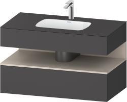 Duravit Studio F. A. Porsche Collection Ankastre lavabo tezgahlı dolap ünitesi ile birlikte 1000 mm Grafit Mat QA4786091490010