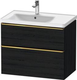 Duravit D-Neo Asma dolap ünitesi Siyah Meşe Siyah Mat Dekor, Kulp Altın DE4357034160000
