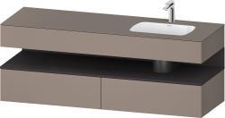 Duravit Studio F. A. Porsche Collection Ankastre lavabo tezgahlı dolap ünitesi ile birlikte 1600 mm Bazalt Mat QA4796080430000