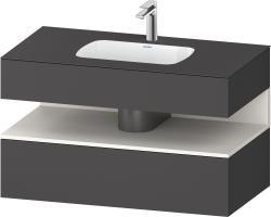 Duravit Studio F. A. Porsche Collection Ankastre lavabo tezgahlı dolap ünitesi ile birlikte 1000 mm Grafit Mat QA4786084490010