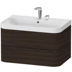 Duravit Happy D.2 c-shaped asma set Fırçalanmış Ceviz ağacı fırçalanmış Mat Hakiki ağaç kaplama, Ürün seti: c-shaped lavabo, Vitrifiye rengi: Beyaz Parlak, Batarya deliği sayısı: HP4347E6969