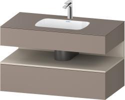 Duravit Studio F. A. Porsche Collection Ankastre lavabo tezgahlı dolap ünitesi ile birlikte 1000 mm Bazalt Mat QA4786083430000