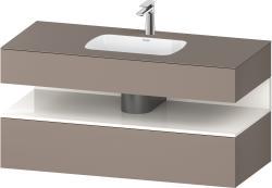Duravit Studio F. A. Porsche Collection Ankastre lavabo tezgahlı dolap ünitesi ile birlikte 1200 mm Bazalt Mat QA4787022430010