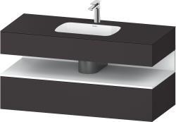 Duravit Studio F. A. Porsche Collection Ankastre lavabo tezgahlı dolap ünitesi ile birlikte 1200 mm Grafit Süper Mat QA4787018800010