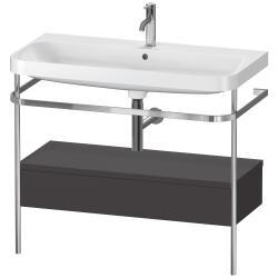 Duravit Happy D.2 metal konsollu ve çekmeceli c-shaped Set 975 mm Grafit Süper Mat HP4843O8080