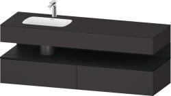 Duravit Studio F. A. Porsche Collection Ankastre lavabo tezgahlı dolap ünitesi ile birlikte 1600 mm Grafit Süper Mat QA4795016800000