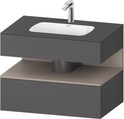Duravit Studio F. A. Porsche Collection Ankastre lavabo tezgahlı dolap ünitesi ile birlikte 800 mm Grafit Mat QA4785043490010
