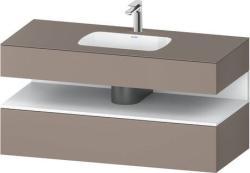 Duravit Studio F. A. Porsche Collection Ankastre lavabo tezgahlı dolap ünitesi ile birlikte 1200 mm Bazalt Mat QA4787018430000