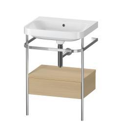 Duravit Happy D.2 metal konsollu ve çekmeceli c-shaped Set 575 mm Akdeniz Meşesi Gerçek ahşap kaplama HP4840N7171