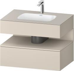 Duravit Studio F. A. Porsche Collection Ankastre lavabo tezgahlı dolap ünitesi ile birlikte 800 mm Taupe Süper Mat QA4785083830010