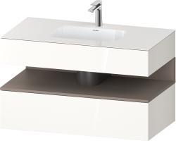 Duravit Studio F. A. Porsche Collection Ankastre lavabo tezgahlı dolap ünitesi ile birlikte 1000 mm Beyaz (parlak) QA4786043220010