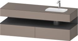 Duravit Studio F. A. Porsche Collection Ankastre lavabo tezgahlı dolap ünitesi ile birlikte 1600 mm Bazalt Mat QA4796049430010