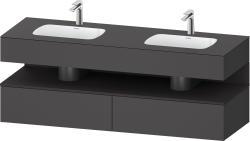 Duravit Studio F. A. Porsche Collection Ankastre lavabo tezgahlı dolap ünitesi ile birlikte 1600 mm Grafit Mat QA4797080490010