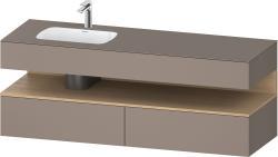 Duravit Studio F. A. Porsche Collection Ankastre lavabo tezgahlı dolap ünitesi ile birlikte 1600 mm Bazalt Mat QA4795030430000
