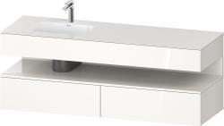 Duravit Studio F. A. Porsche Collection Ankastre lavabo tezgahlı dolap ünitesi ile birlikte 1600 mm Beyaz (parlak) QA4795022220010