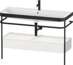 Duravit Happy D.2 metal konsollu ve çekmeceli c-bonded set 1175 mm İskandinav Beyazı Saten Mat Lake HP4744O39390000
